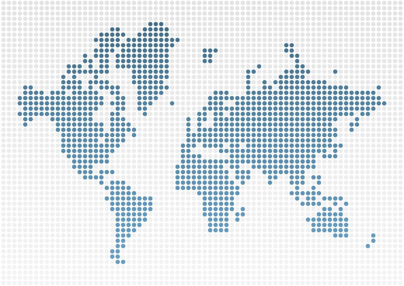 A world map made up of dots on a white background vector