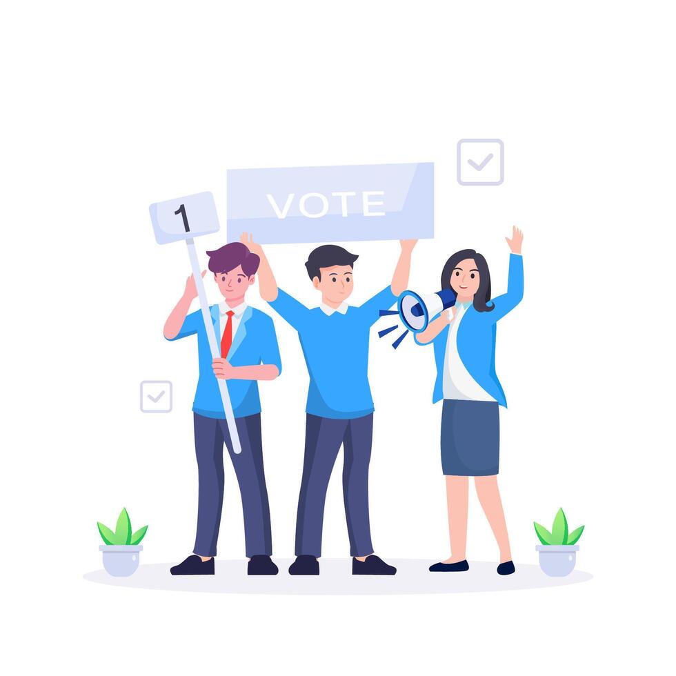 People campaigning at election time, illustration vector