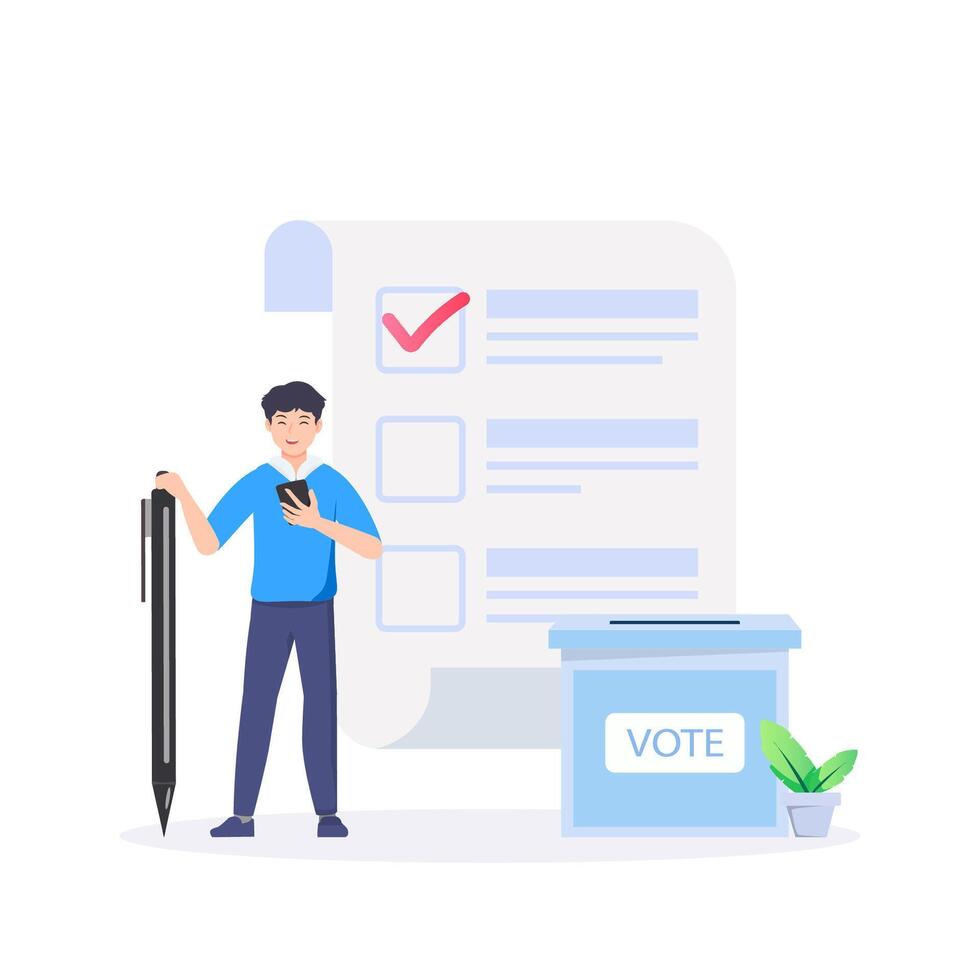 participate to vote at Election time, illustration vector