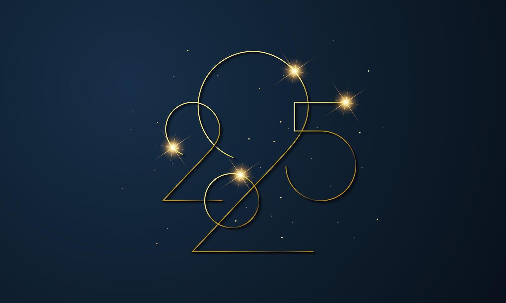 2025 Happy New Year Celebration Design with Golden Number. vector