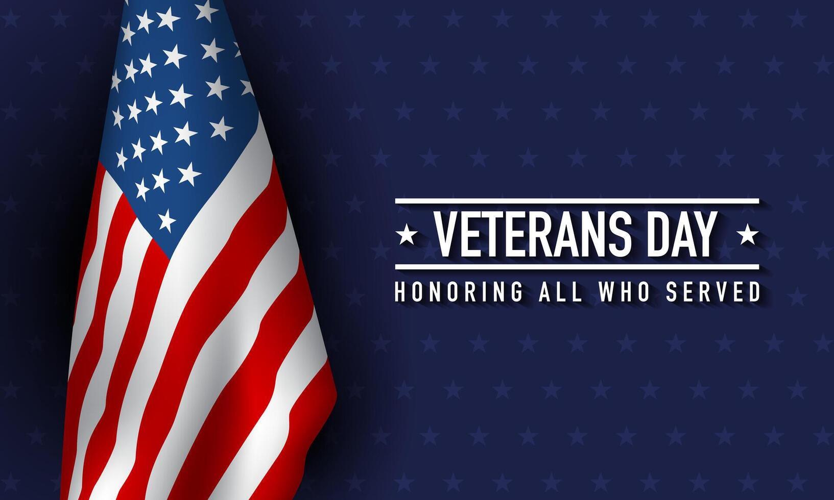 Veterans Day Background Design with Honoring all who served lettering. vector
