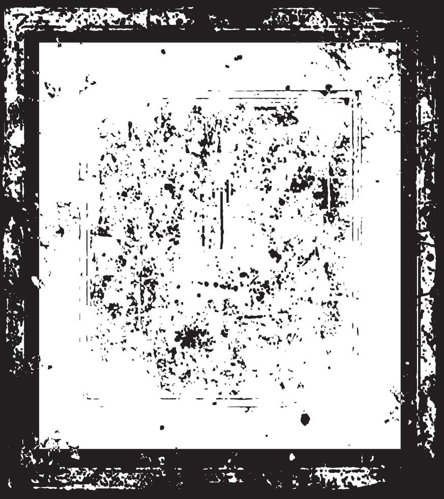 A square vintage photo frame, grunge frame on black background illustration, a black and white photo frame with a grunge effect, black and white frames with a grunge texture, vector