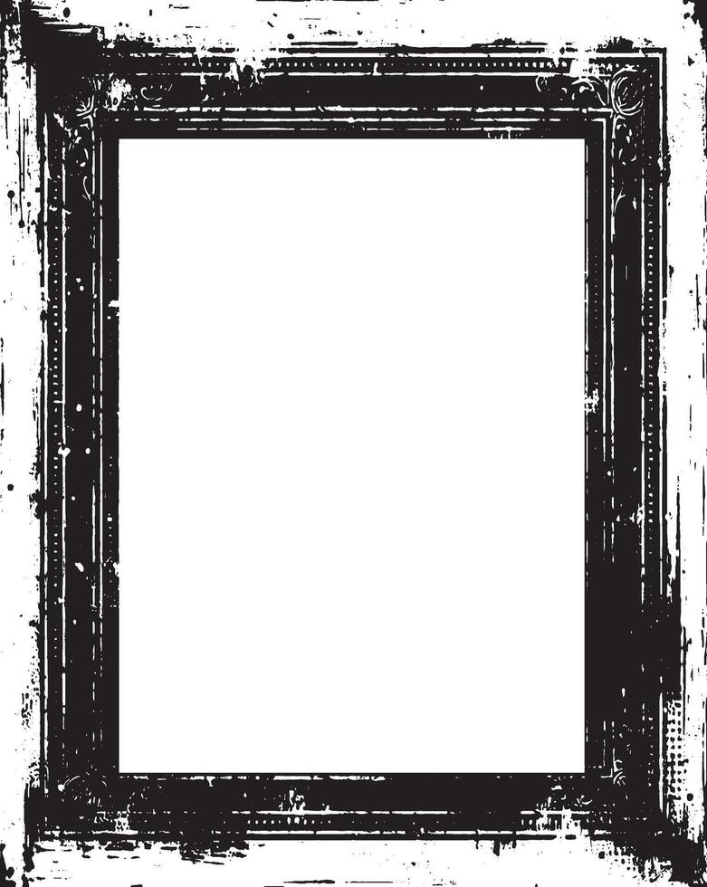 grunge frame on black background , Vintage grunge border black and white square frame with a white background, A square vintage photo frame, grunge frame vector