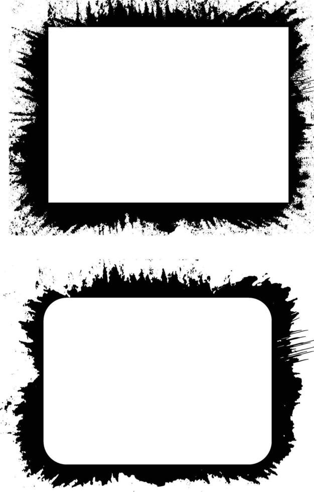 antique photo frame, black and white grunge frames with a border, two black and white frames set with a grunge texture, vintage photo frame vector
