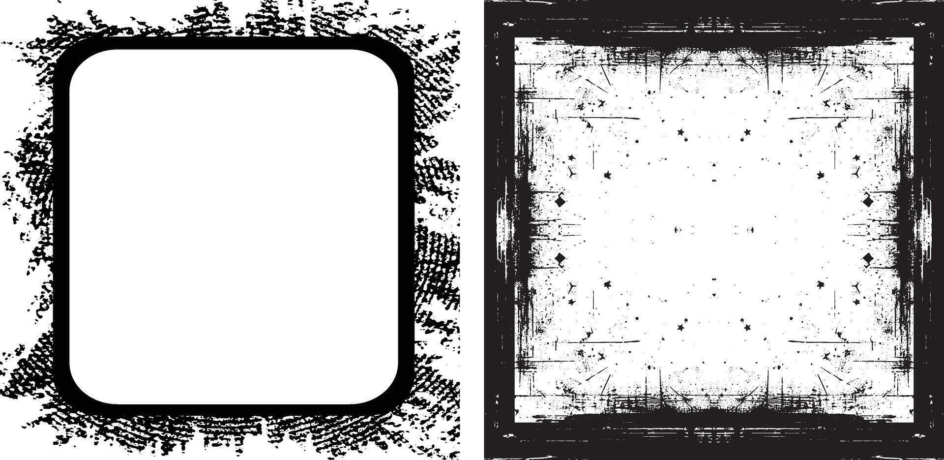 grunge frame with black and white background, set of grunge banners, grunge frame set, vintage set of grunge frames, vector