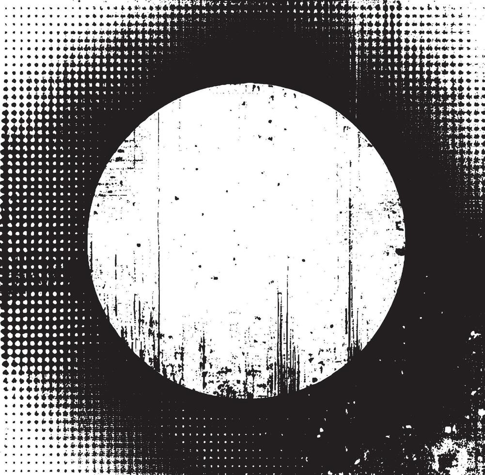 a black and white halftone circle with a white dot vintage frame , grunge frame border for your design, A squ Vintage grunge border black and white square frame with a white background, vector
