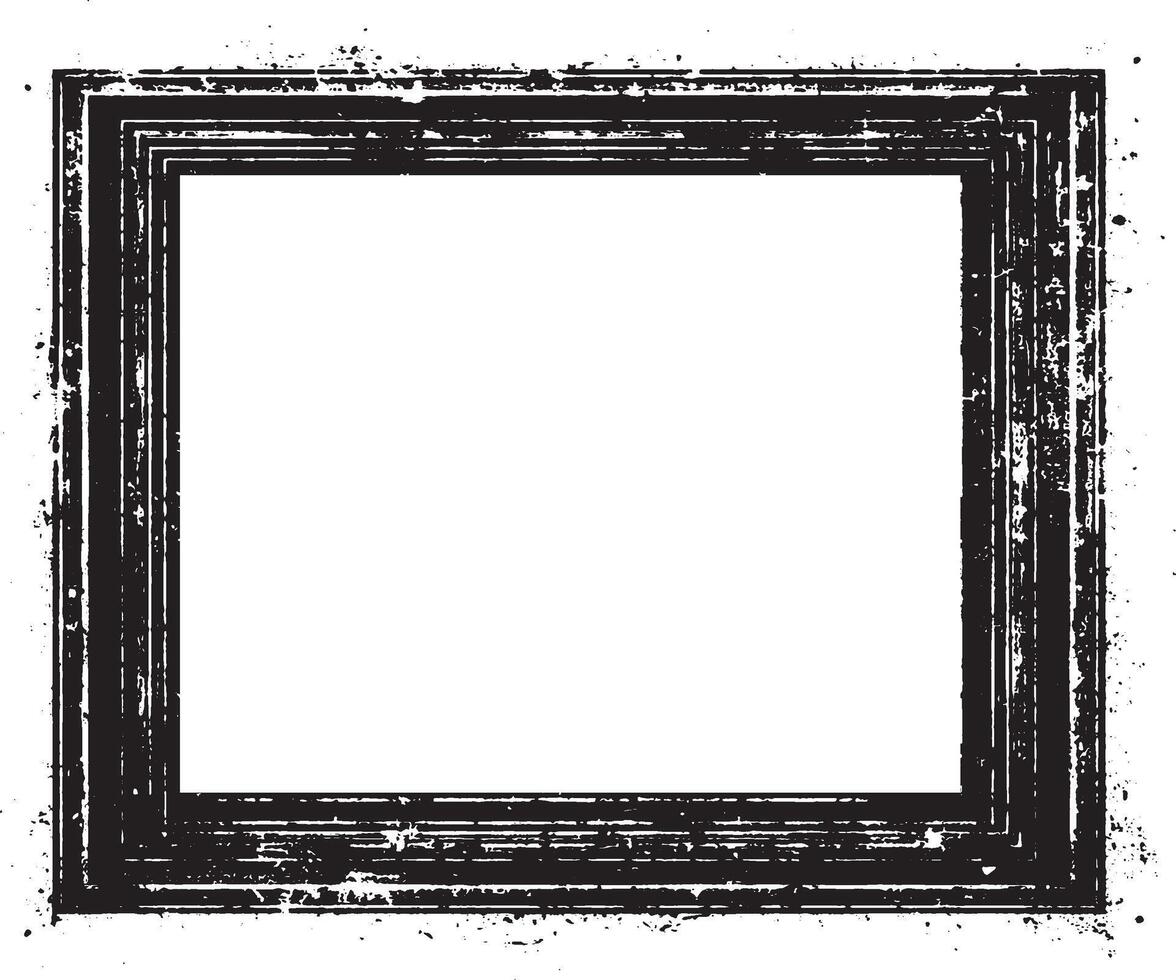 an old black and white photo of a square frame, grunge frame border for your design, A square grunge frame, Vintage grunge border black and white square frame with a white background vector