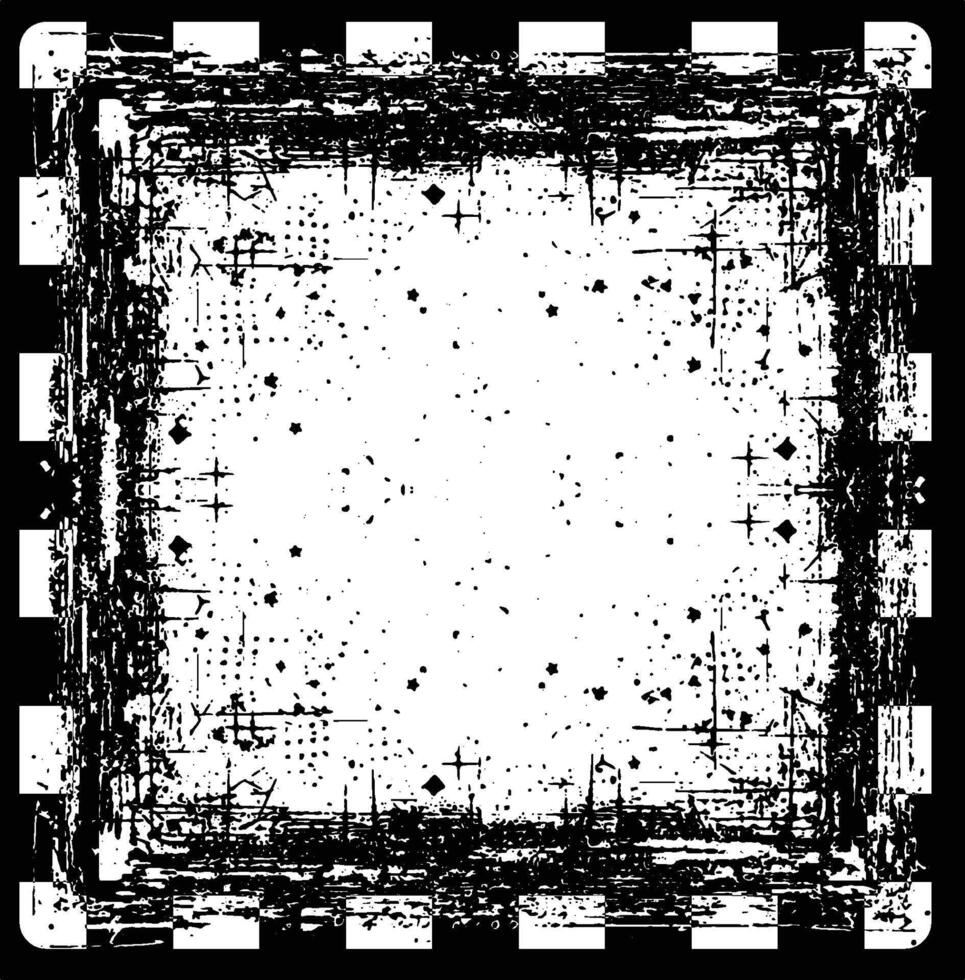 grunge frame with a black and white background, A square vintage photo frame, grunge frame vector