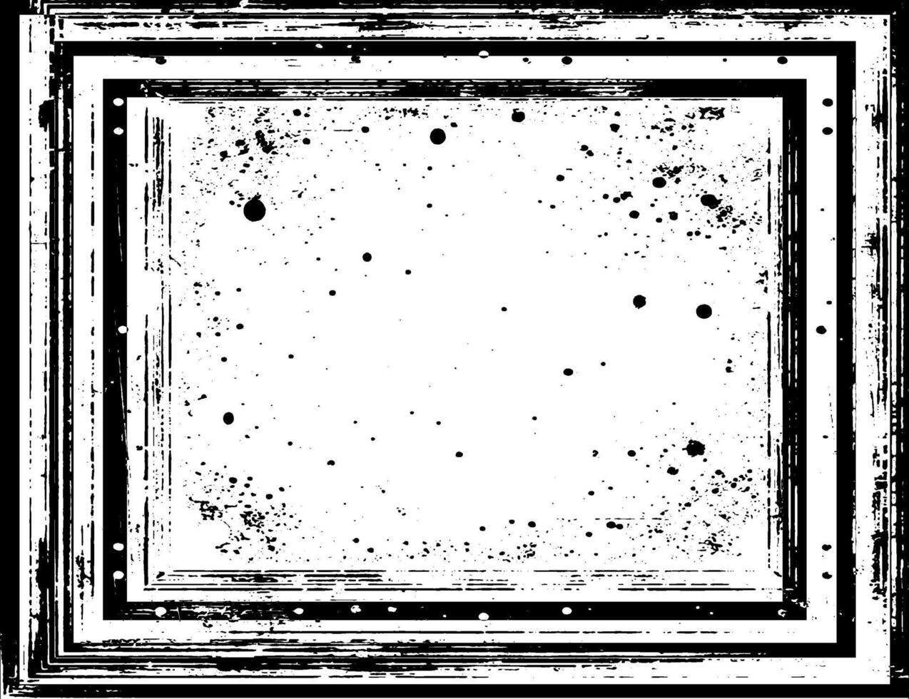 grunge frame with black and white paint spots illustration design, frame border, vector