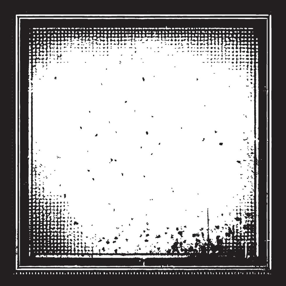 a black and white square frame with a checkered pattern, grunge frame border for your design, A square grunge frame, Vintage grunge border black and white square frame with a white background, vector