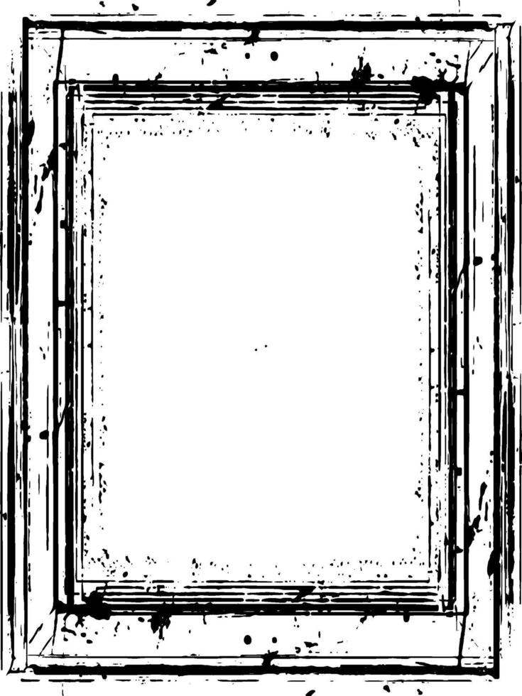 grunge frame with black and white paint, Vintage grunge border black and white square frame with a white background, A square vintage photo frame, grunge frame vector