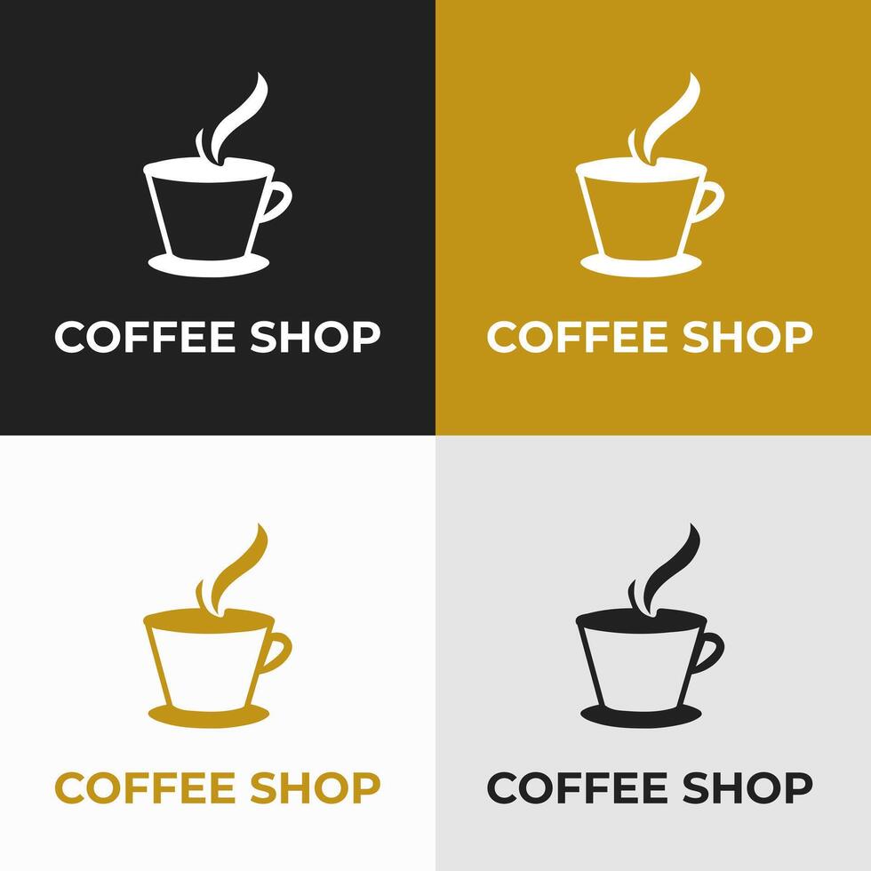 Set of Some Creative Coffee Shop Logo Design Templates. vector