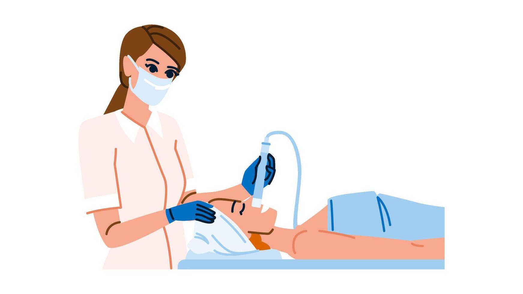 skin microdermabrasion procedure vector