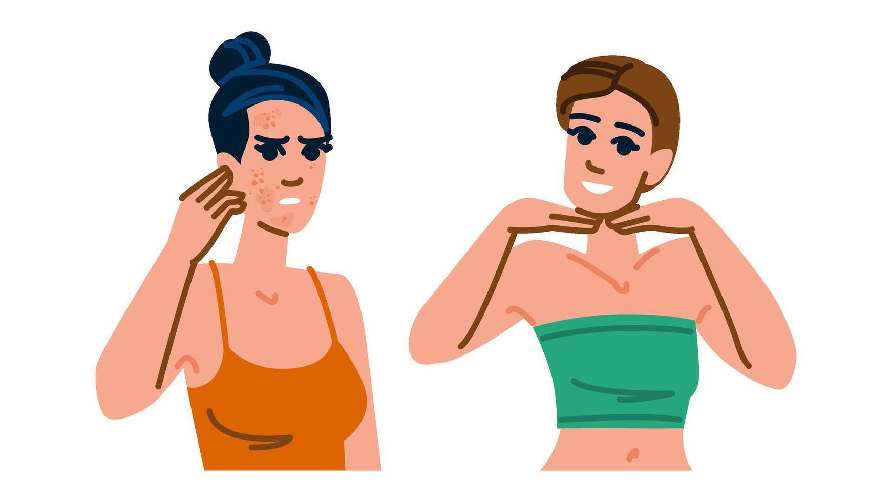 transformation acne before after vector