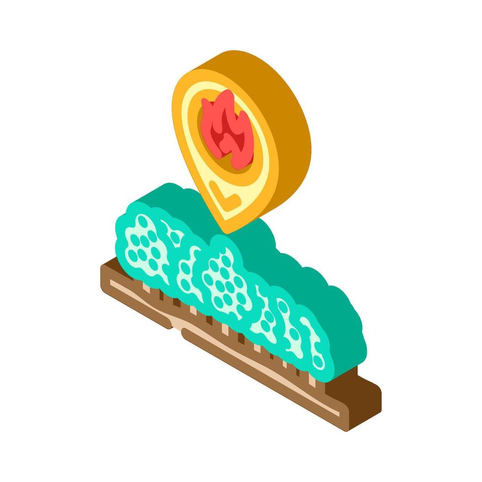 location forest fire isometric icon illustration vector