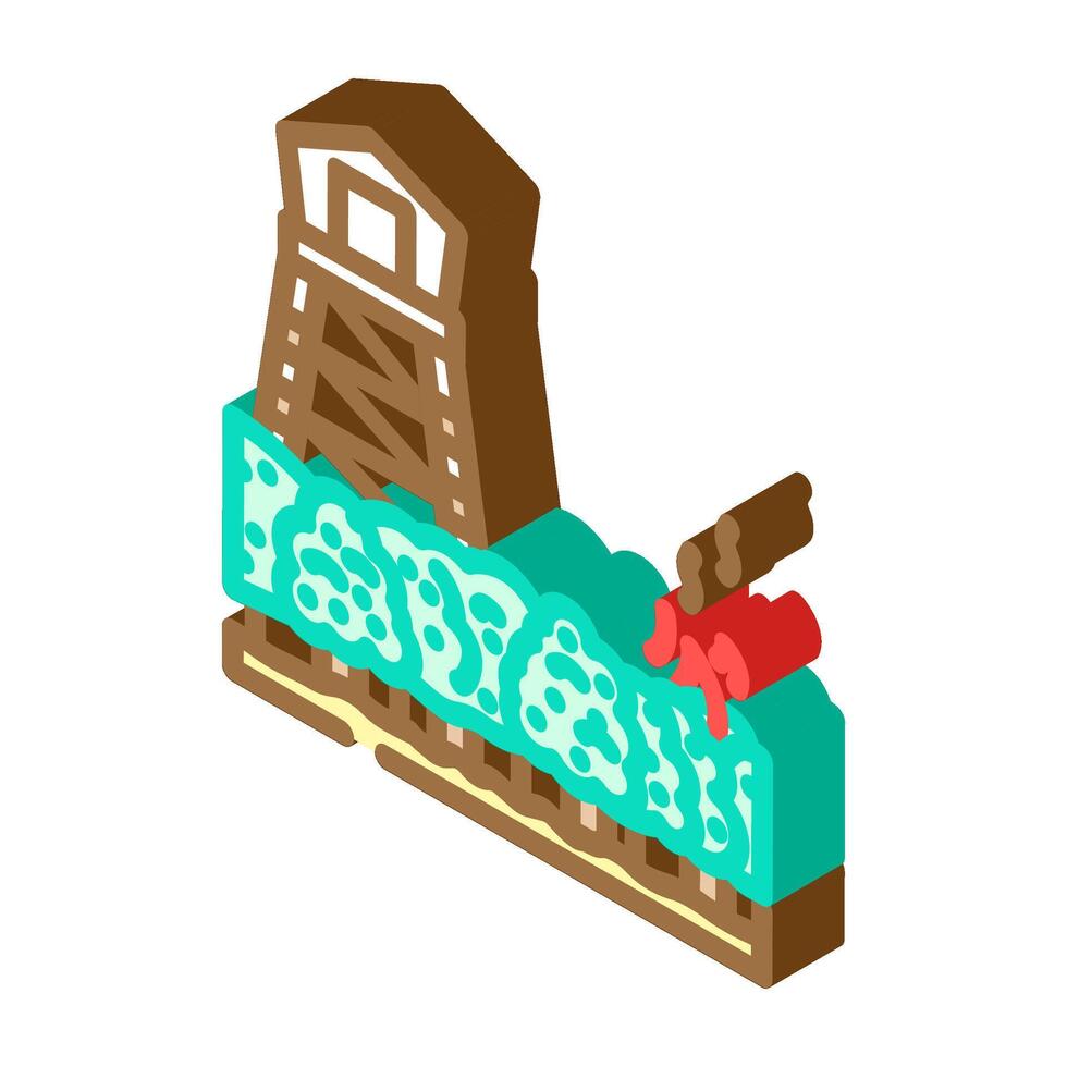 firewatch tower wildfire disaster isometric icon illustration vector