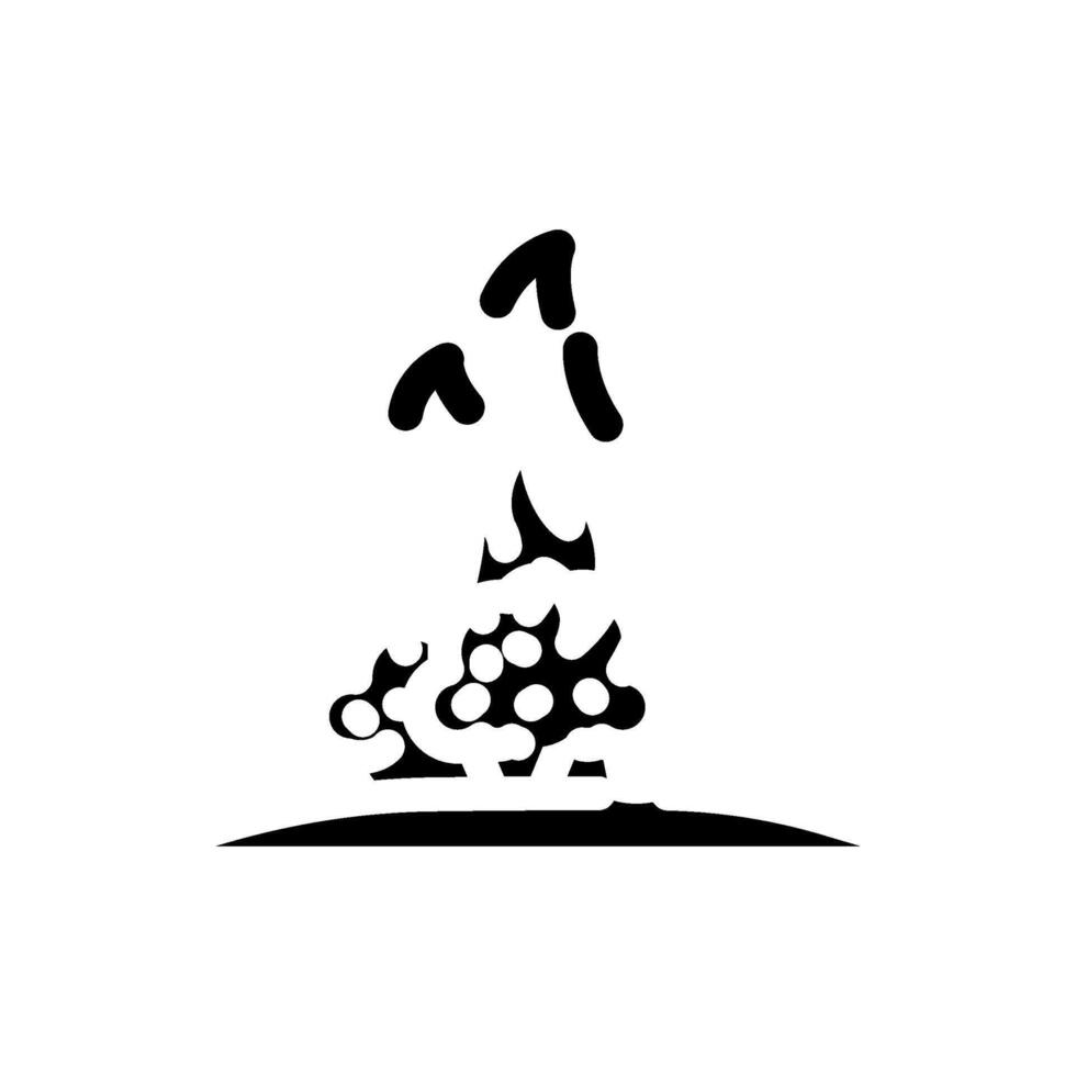 burning bush wildfire disaster glyph icon illustration vector