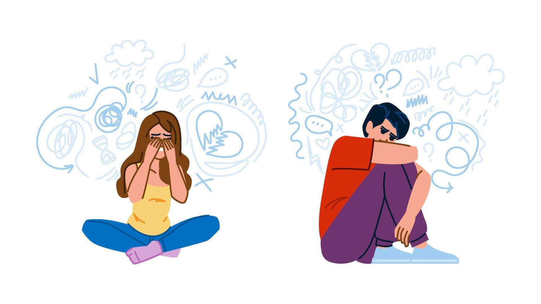panic stress anxiety vector