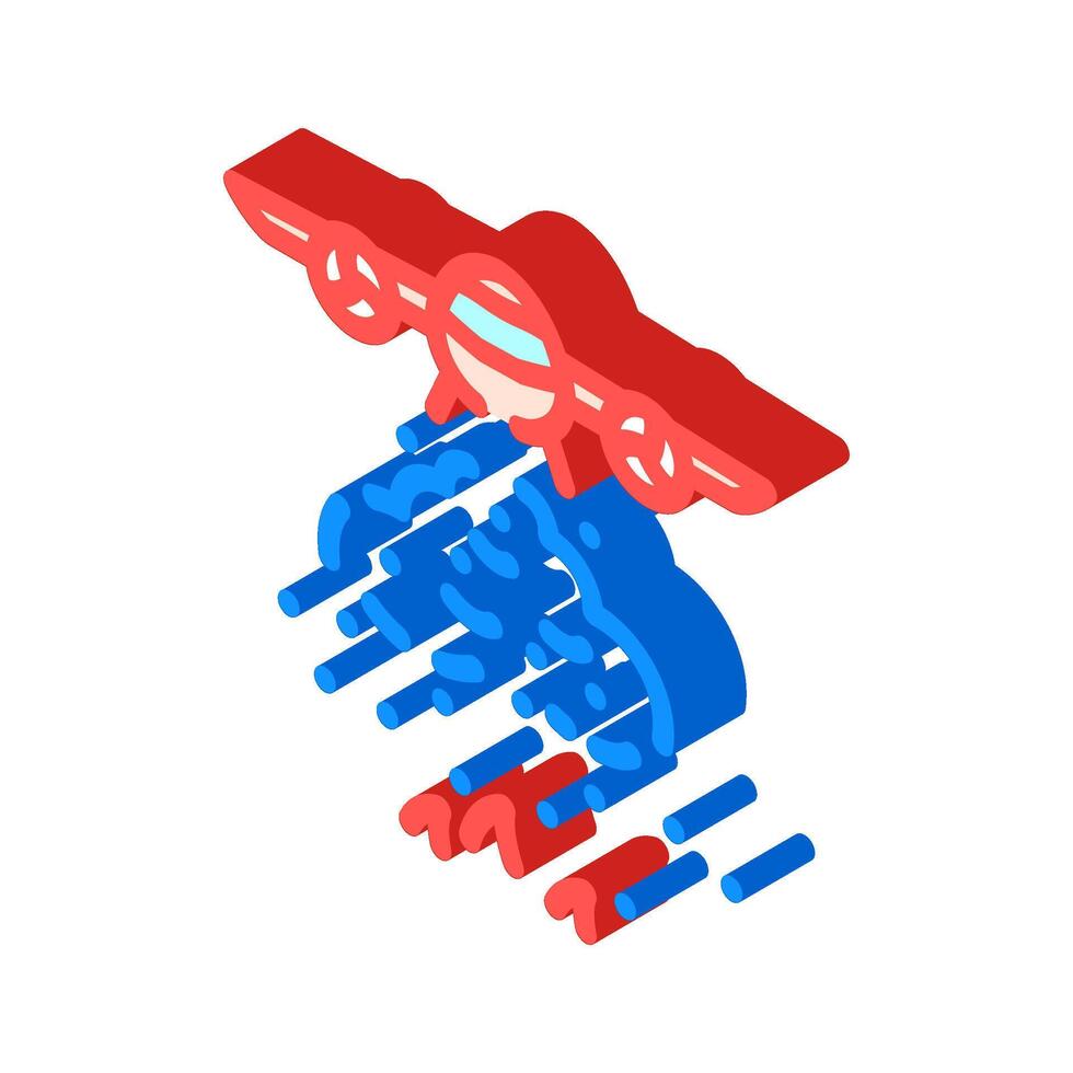 firefighting plane wildfire disaster isometric icon illustration vector