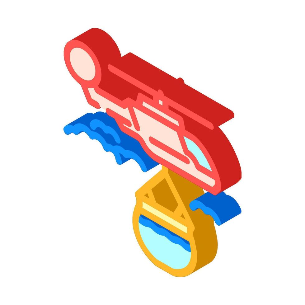 firefighting helicopter isometric icon illustration vector