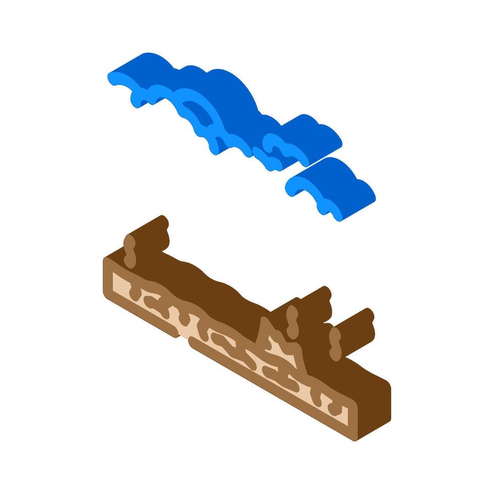 scorched earth wildfire disaster isometric icon illustration vector