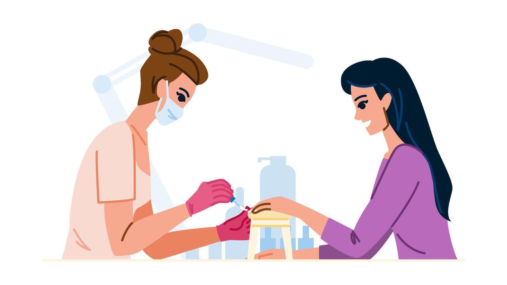 polish manicure nail care vector