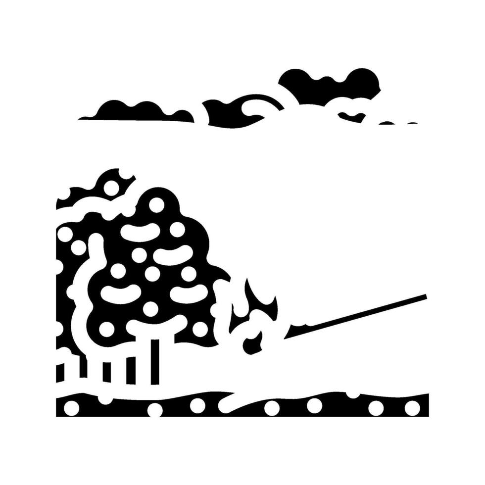 arson forest wildfire disaster glyph icon illustration vector