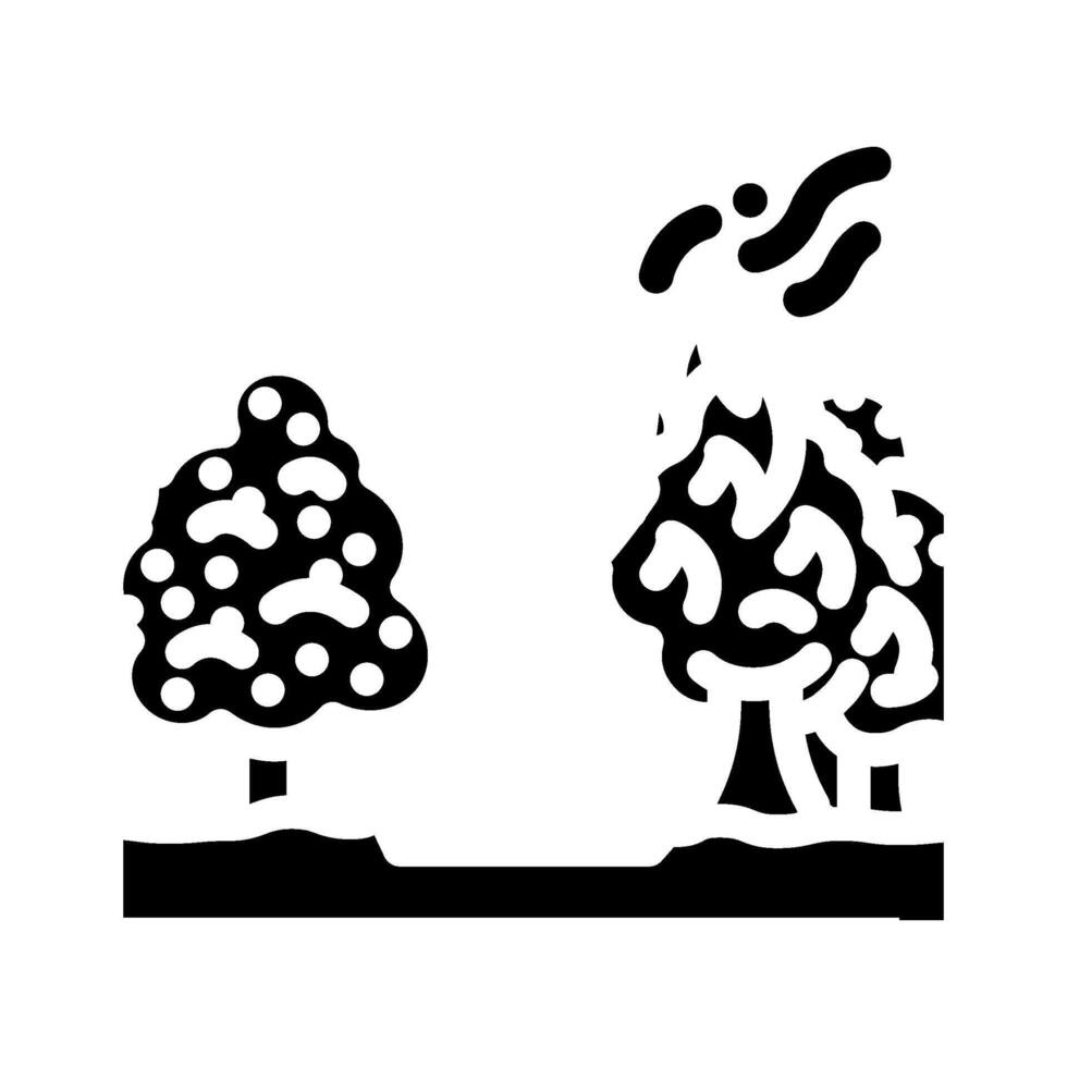 firebreak line wildfire disaster glyph icon illustration vector