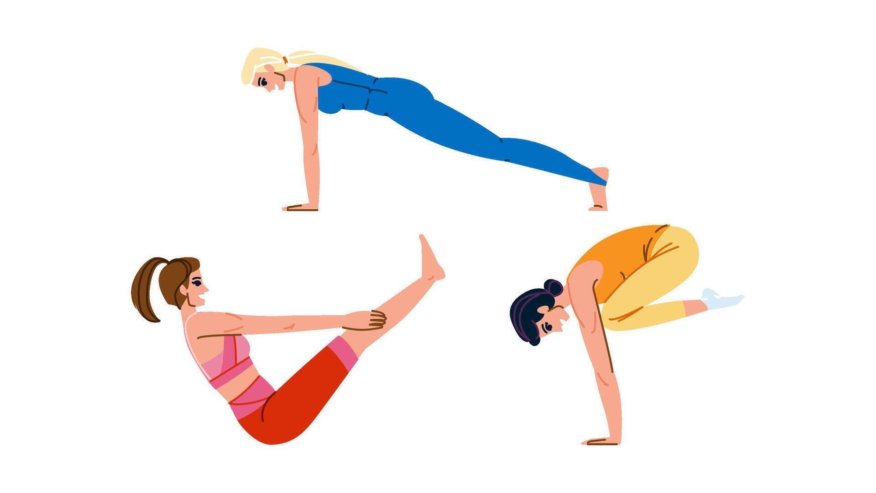 vinyasa yoga exercises vector