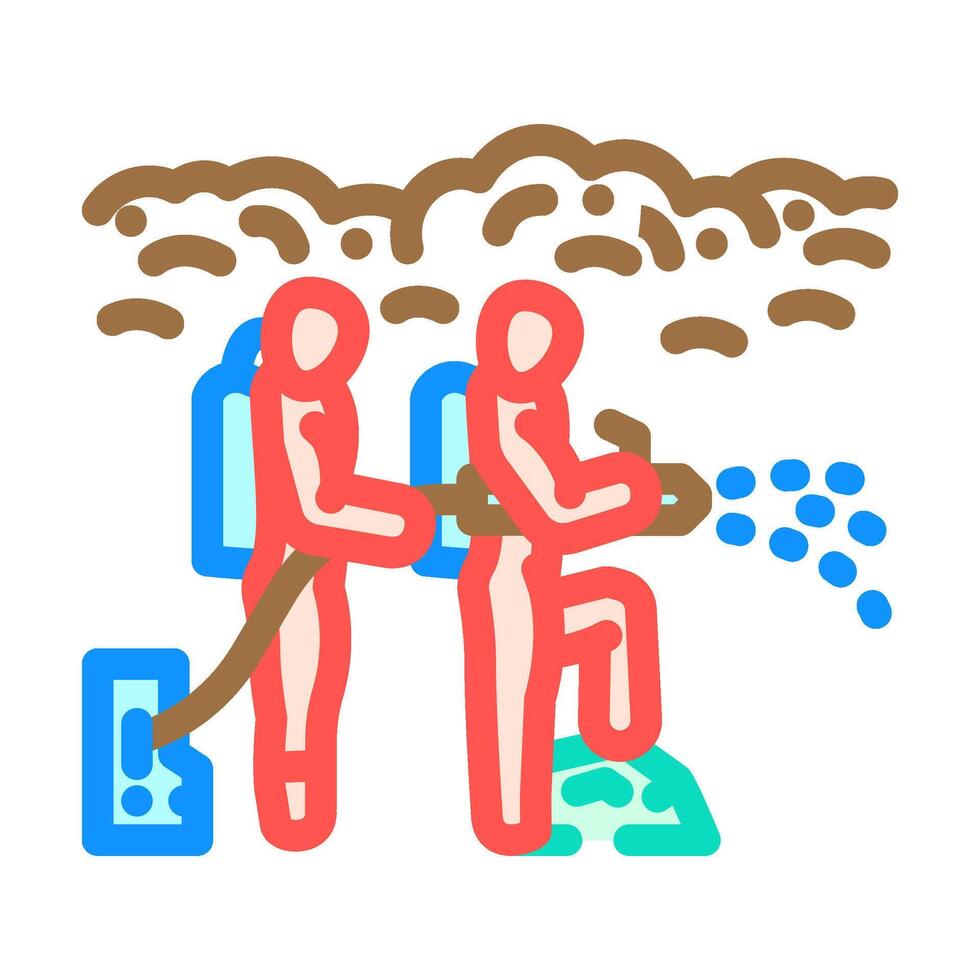 emergency rescue team color icon illustration vector