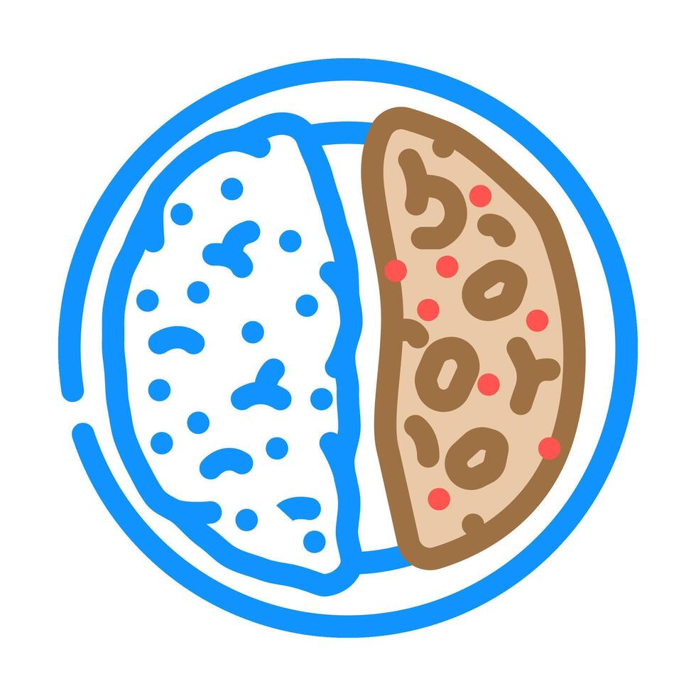 rice and beans vegan food color icon illustration vector