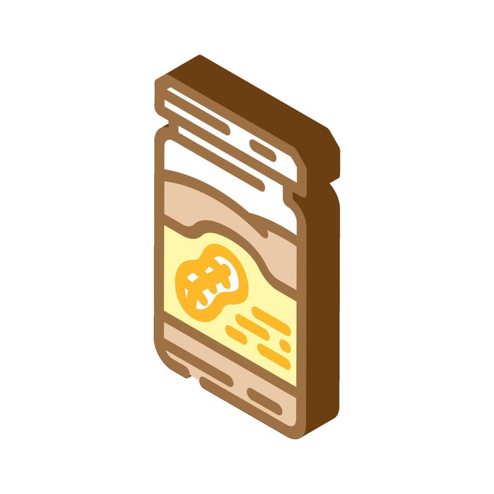nut butter jar vegan food isometric icon illustration vector