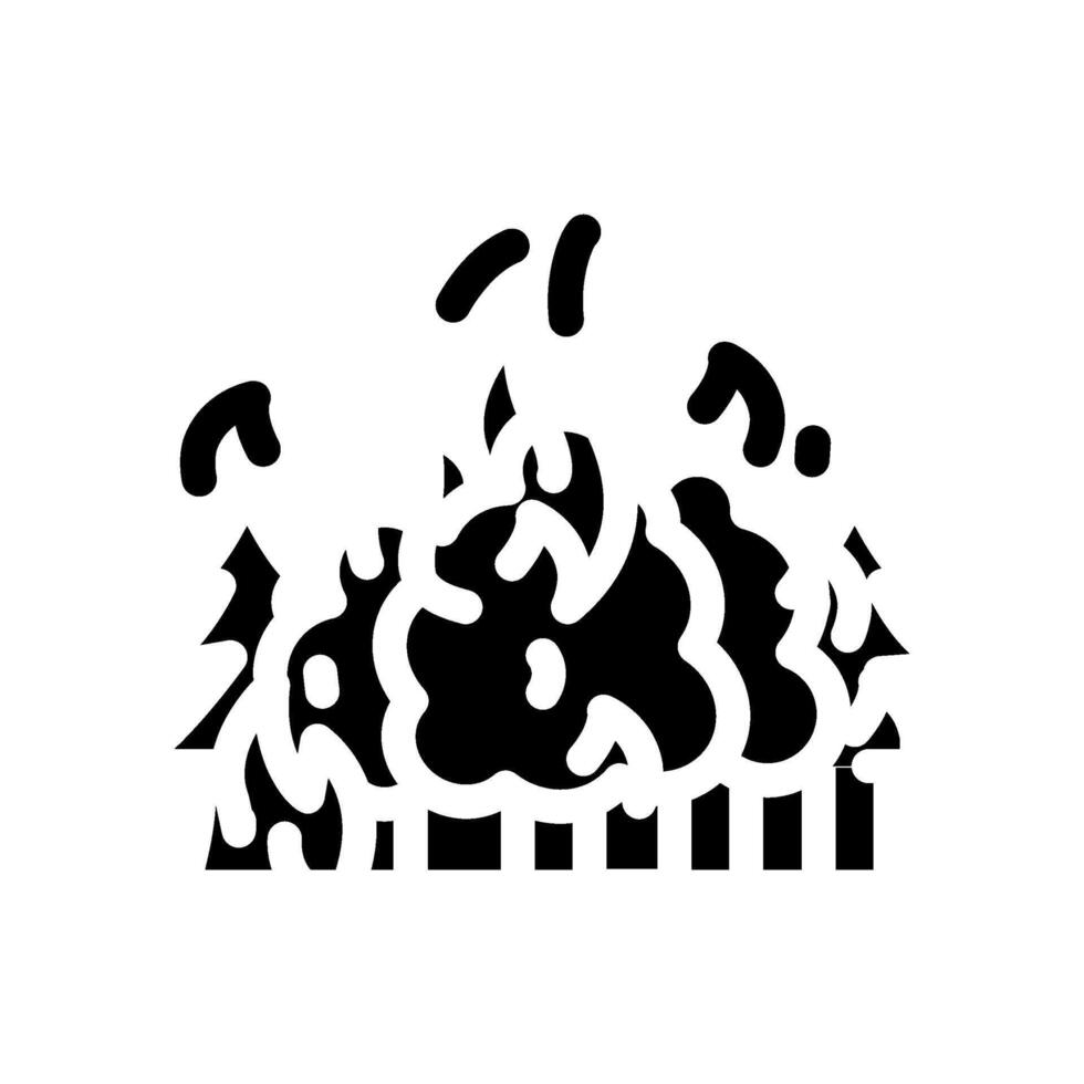 burning forest wildfire disaster glyph icon illustration vector