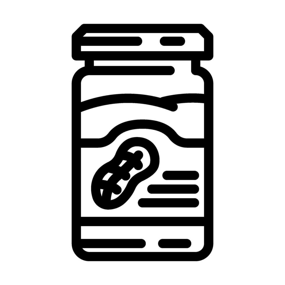 nut butter jar vegan food line icon illustration vector