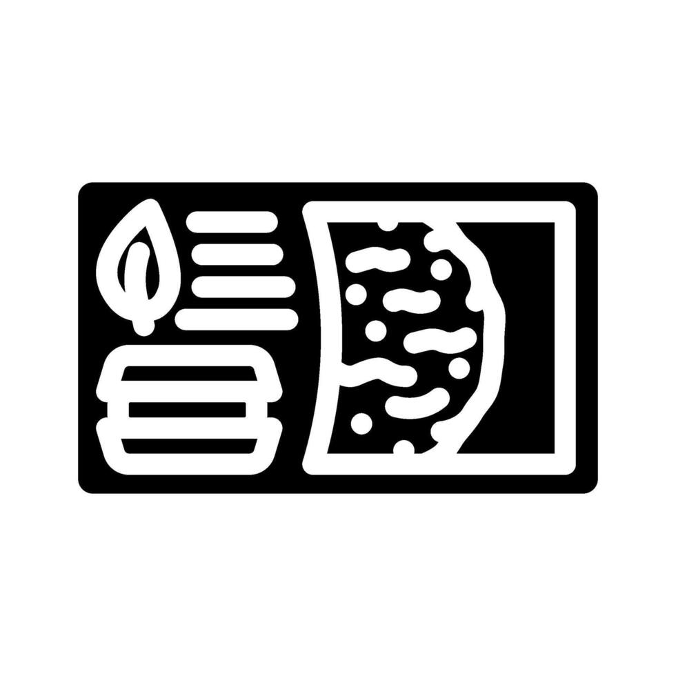 plant based burger vegan food glyph icon illustration vector