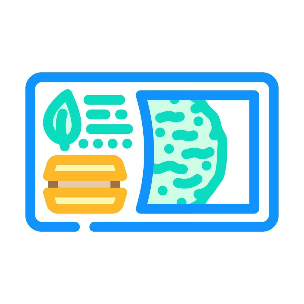 plant based burger vegan food color icon illustration vector