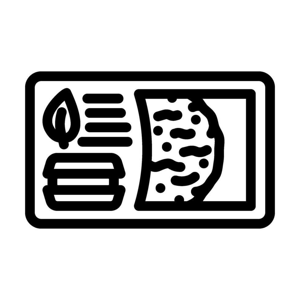plant based burger vegan food line icon illustration vector