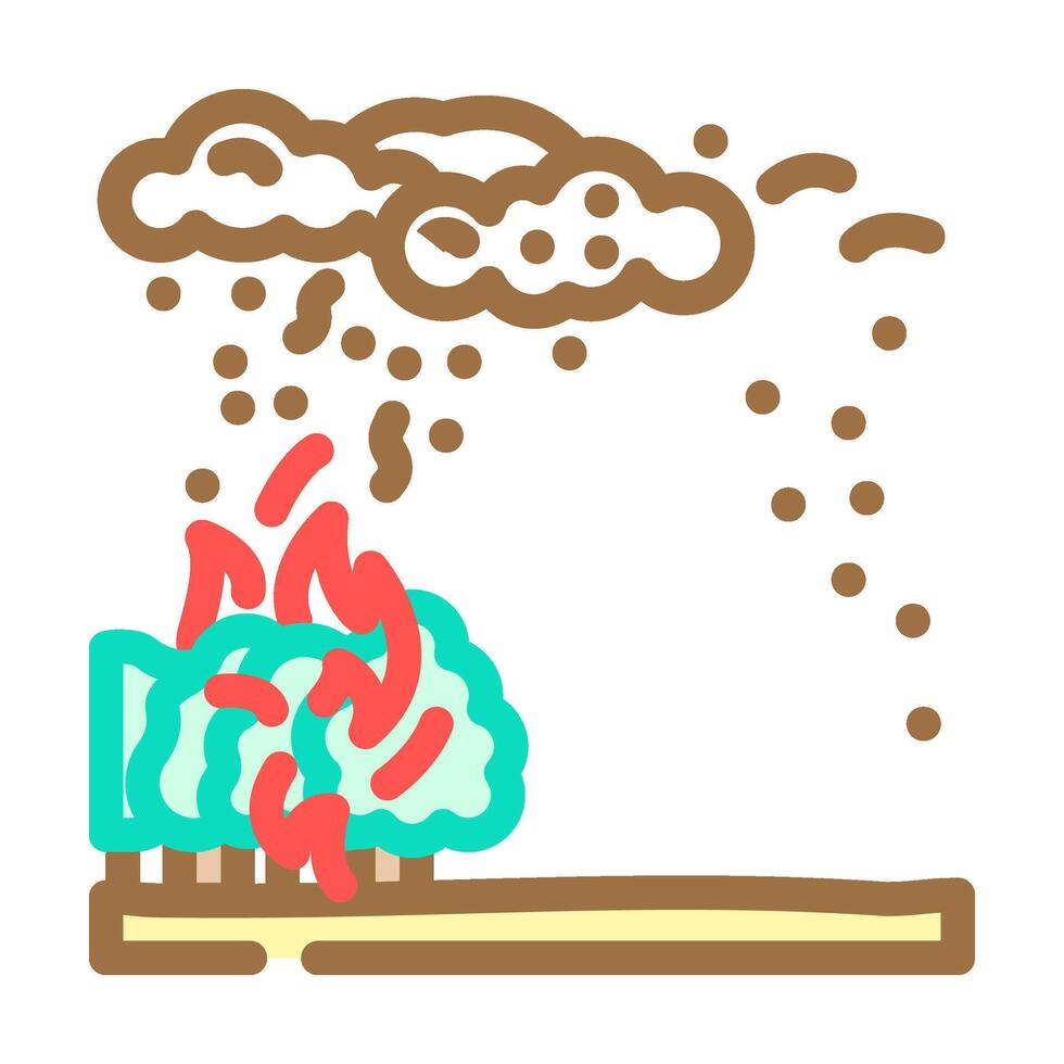 ash cloud wildfire disaster color icon illustration vector