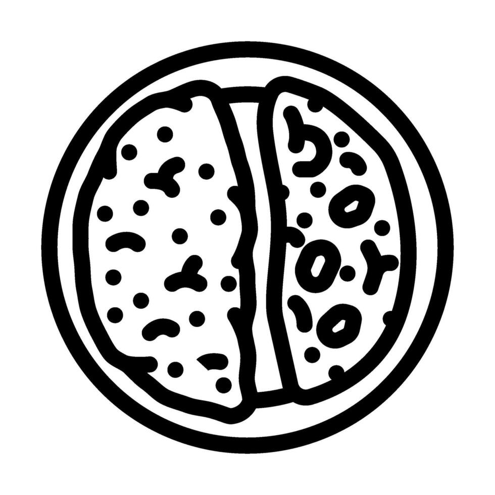rice and beans vegan food line icon illustration vector