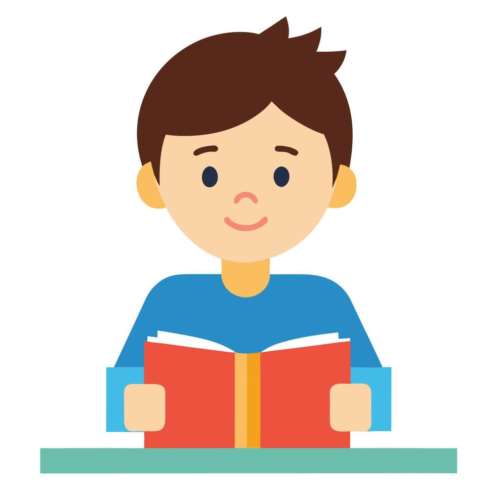 a cute and smart reading book on desk vector