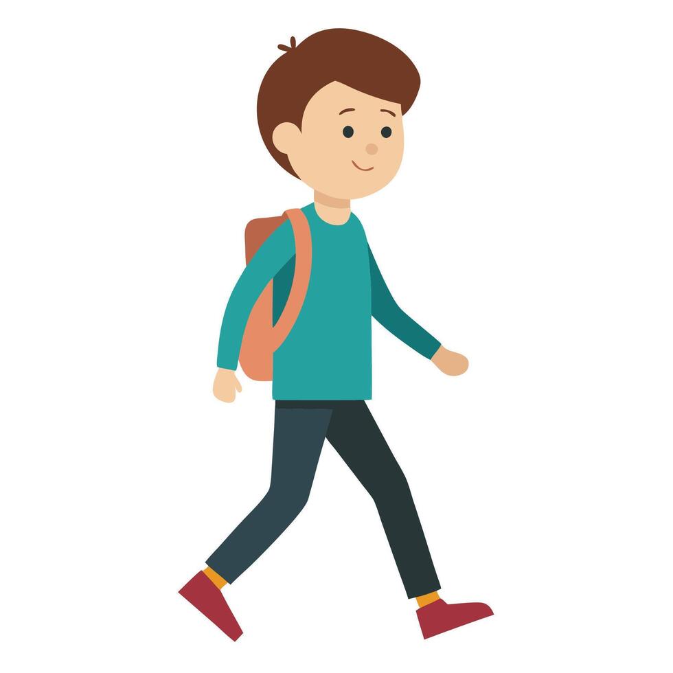 smart boy going to school vector