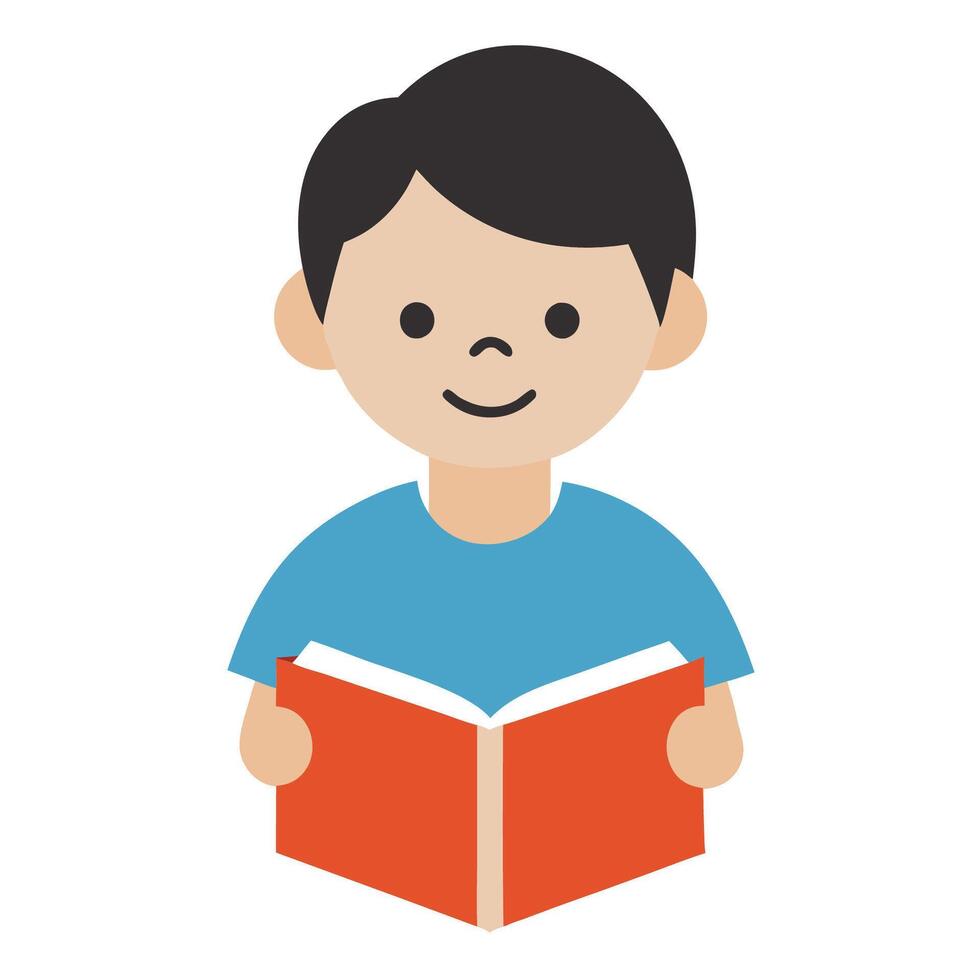 boys are reading book on desk vector