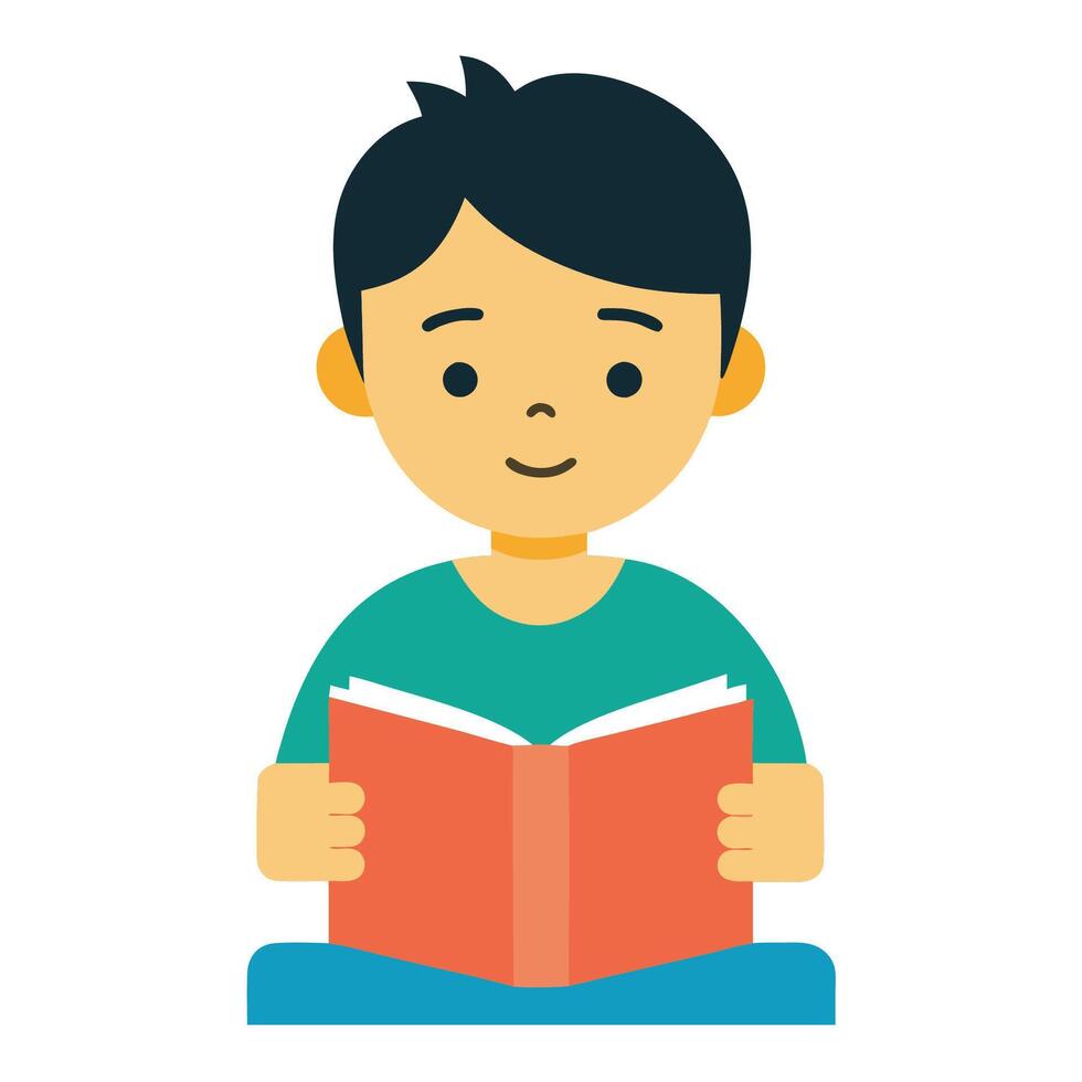 a meritorious reading book on desk vector