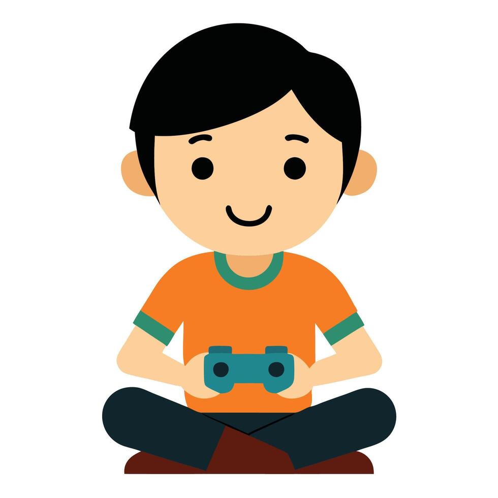 smart playing games sitting vector