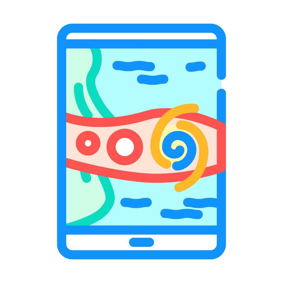 path map hurricane disaster color icon illustration vector