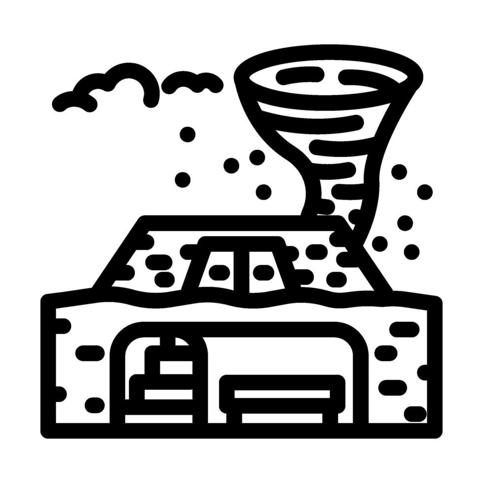 shelter hurricane disaster line icon illustration vector