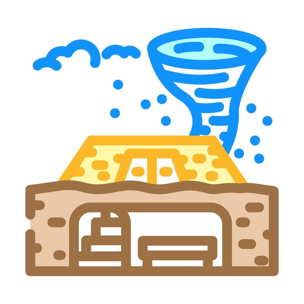 shelter hurricane disaster color icon illustration vector