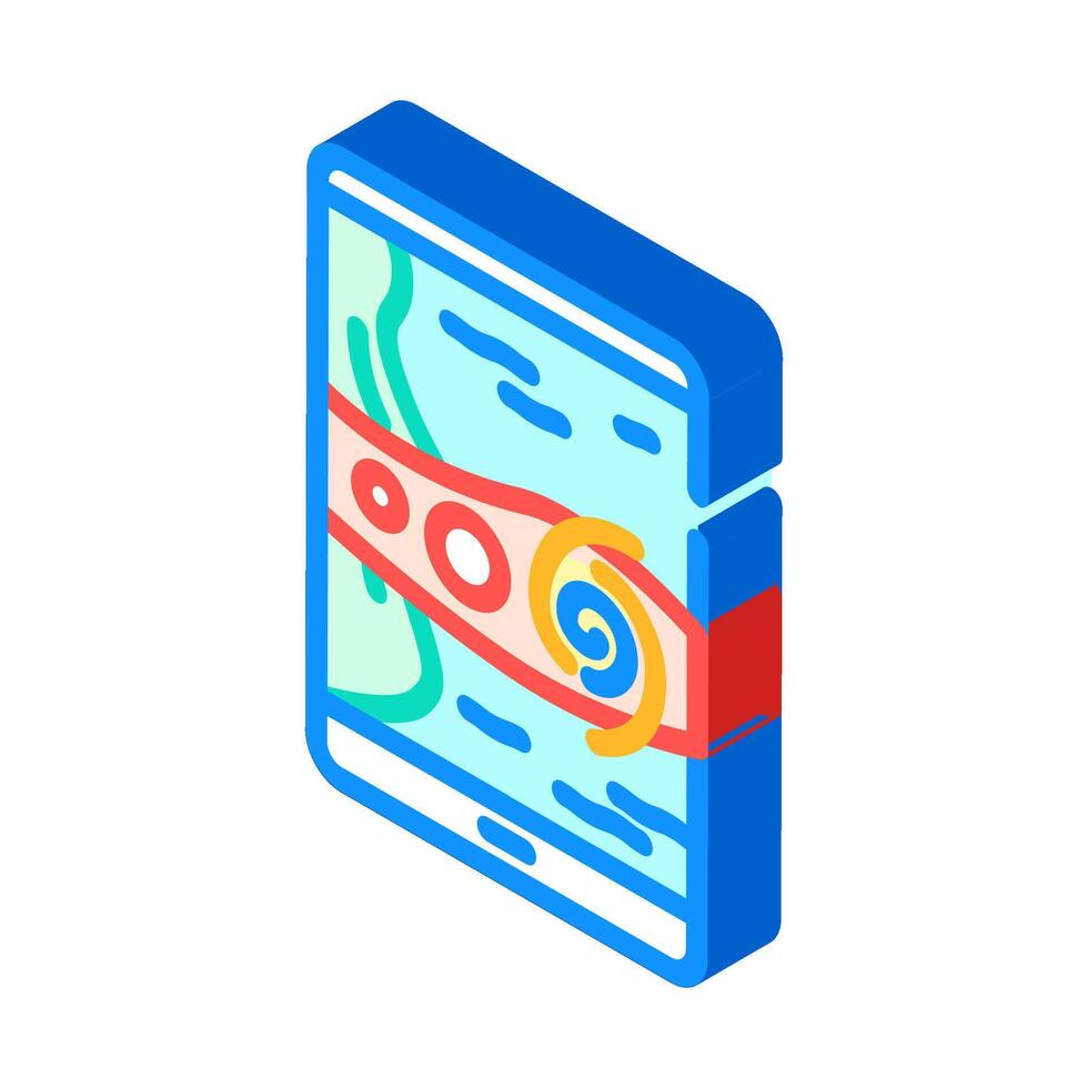 path map hurricane disaster isometric icon illustration vector