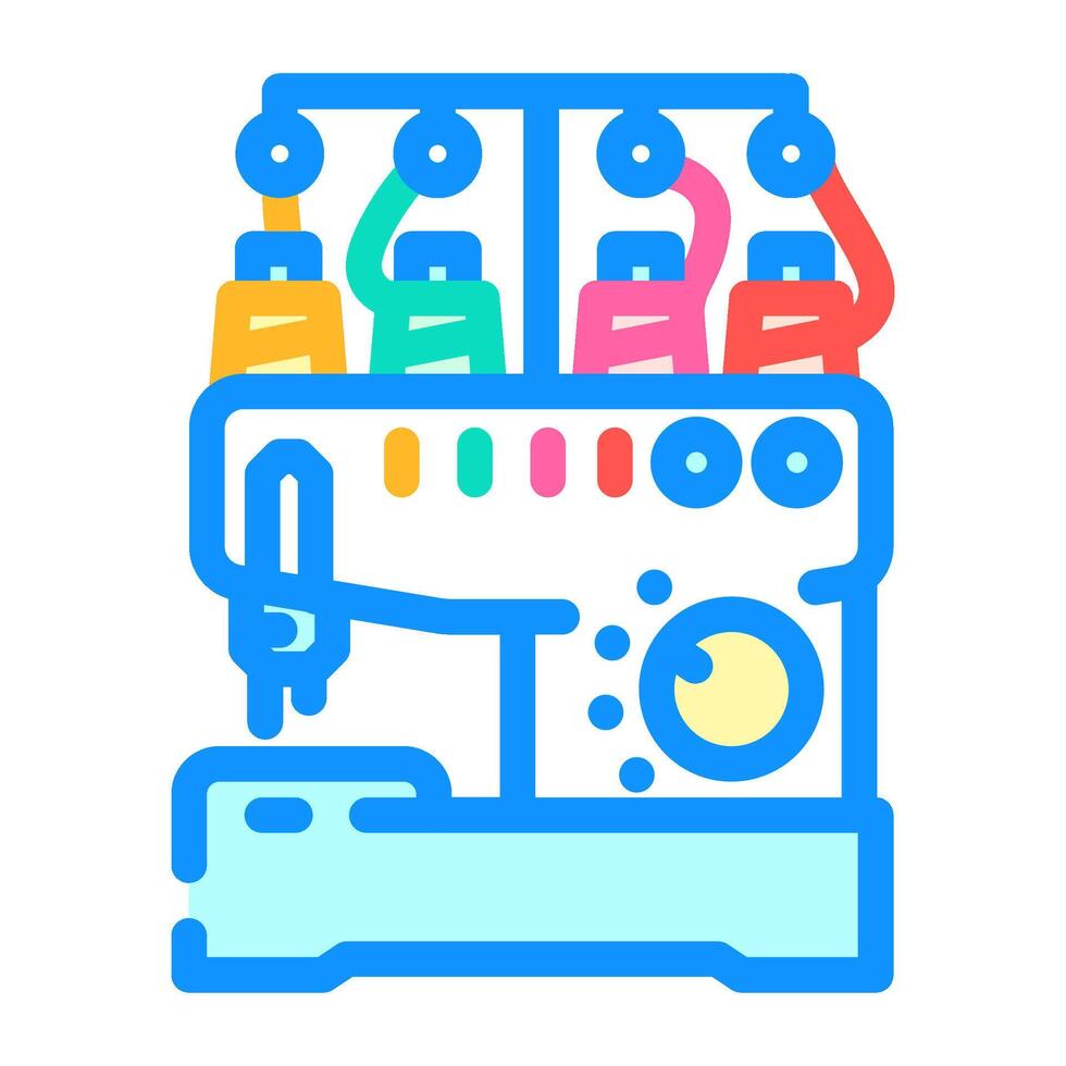 serger machine dressmaking fashion color icon illustration vector