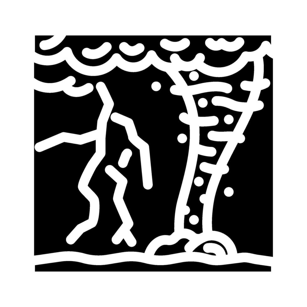 lightning hurricane disaster glyph icon illustration vector